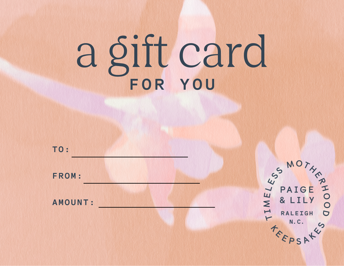 Paige & Lily creations gift card