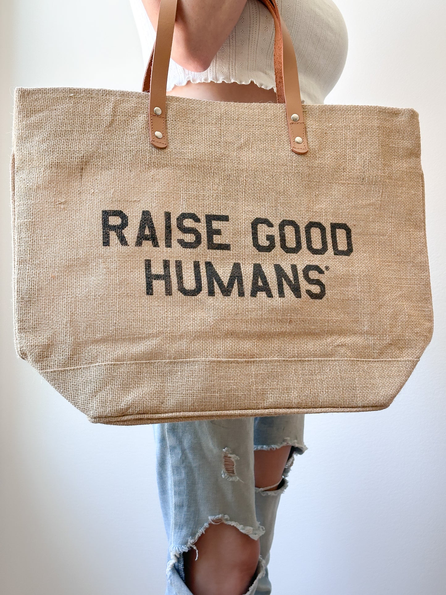 Raise Good Humans Jute Market Tote