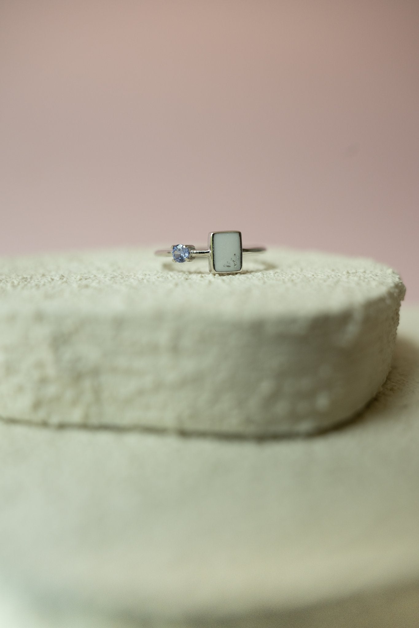 Birthstone rectangle ring