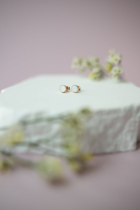 Gold filled round earrings