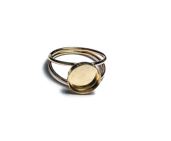 Gold filled double band round ring